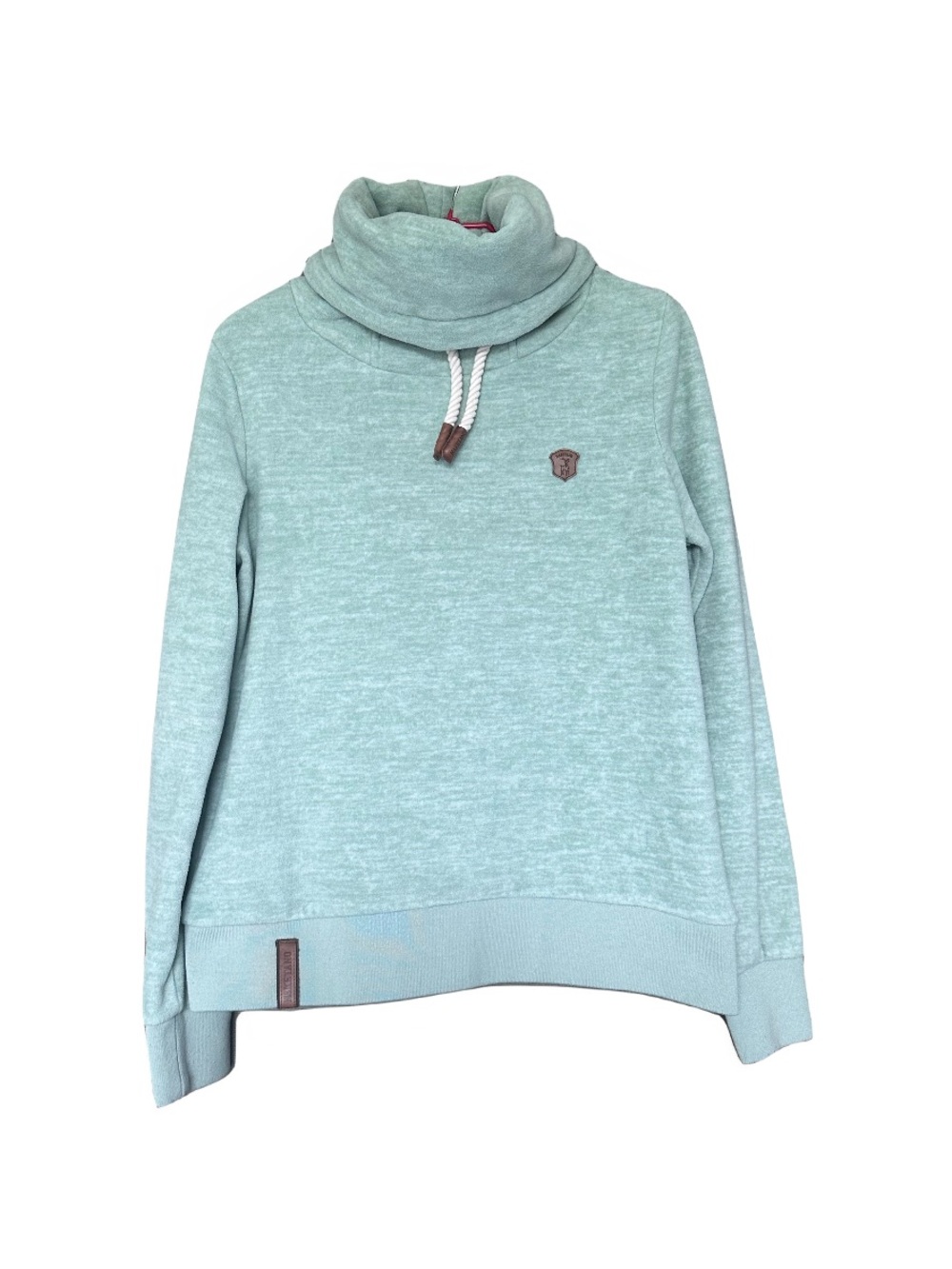 Naketano Brave New Word Mint Heather Cowl Neck Hoodie XL
